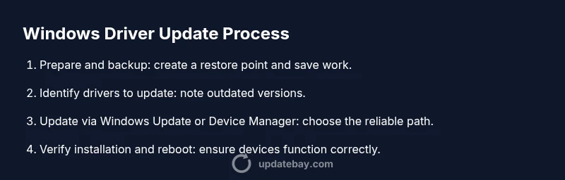 Infographic showing steps to update Windows drivers
