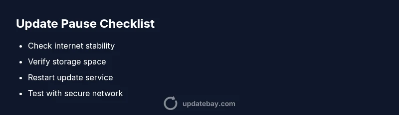 Checklist for pausing updates and resuming