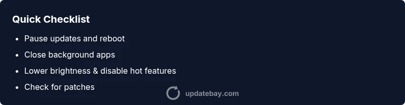 Checklist for diagnosing overheating after a phone update