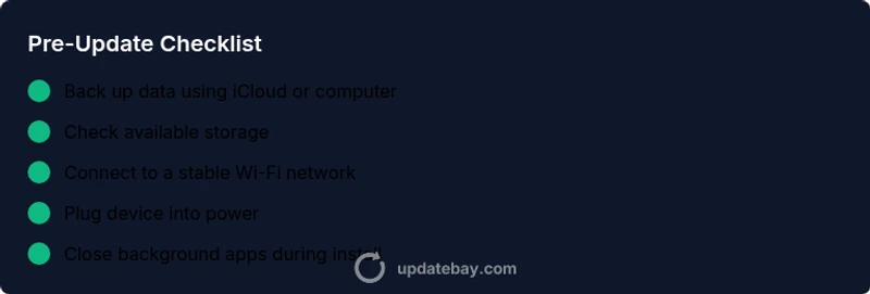 Checklist for updating iOS 26 safely