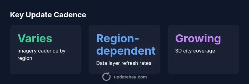 Stat infographic showing update cadence by Google Earth data layer
